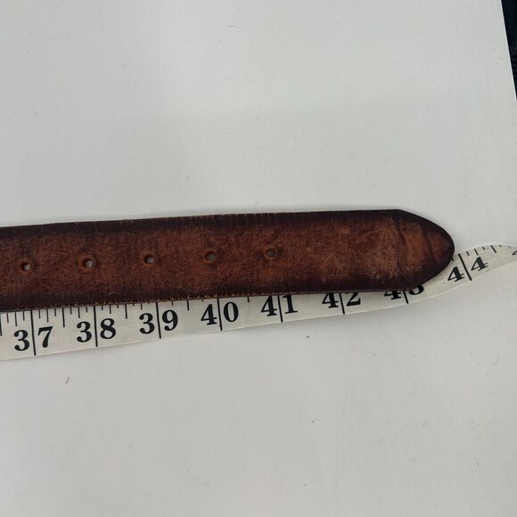 VTG Legion Belt Mens 38 Eagle‎ Leather Works Embossed Eagle Biker Brown Western - Picture 6 of 10